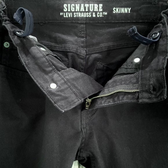 SIGNATURE by LEVI’S Girls Skinny Black Jeans Size 12 Regular Adjustable Waist - Picture 4 of 7